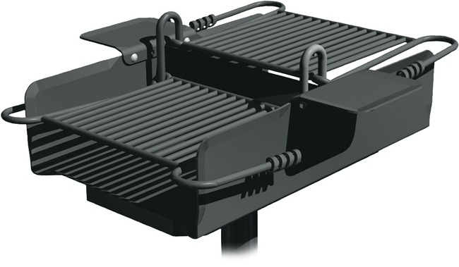Dobbel grill 50 cm med trinnløs og justerbar grillrist