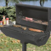 Stål grill 100 cm høy med lokk og grillrist