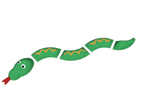 grønn slangefigur i 3D for lekeplassen