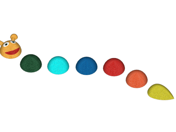 larve i 7 deler og ulike farger for lekeplassen