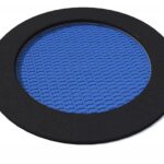 Rund blå trampoline