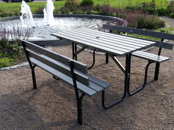 Piknikbord stål grå