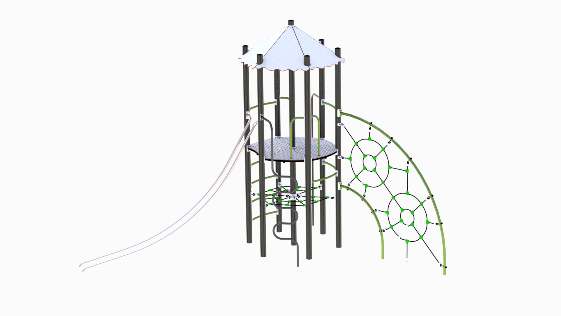Thorium Nøytron klatreapparat med nett, slider og tårn
