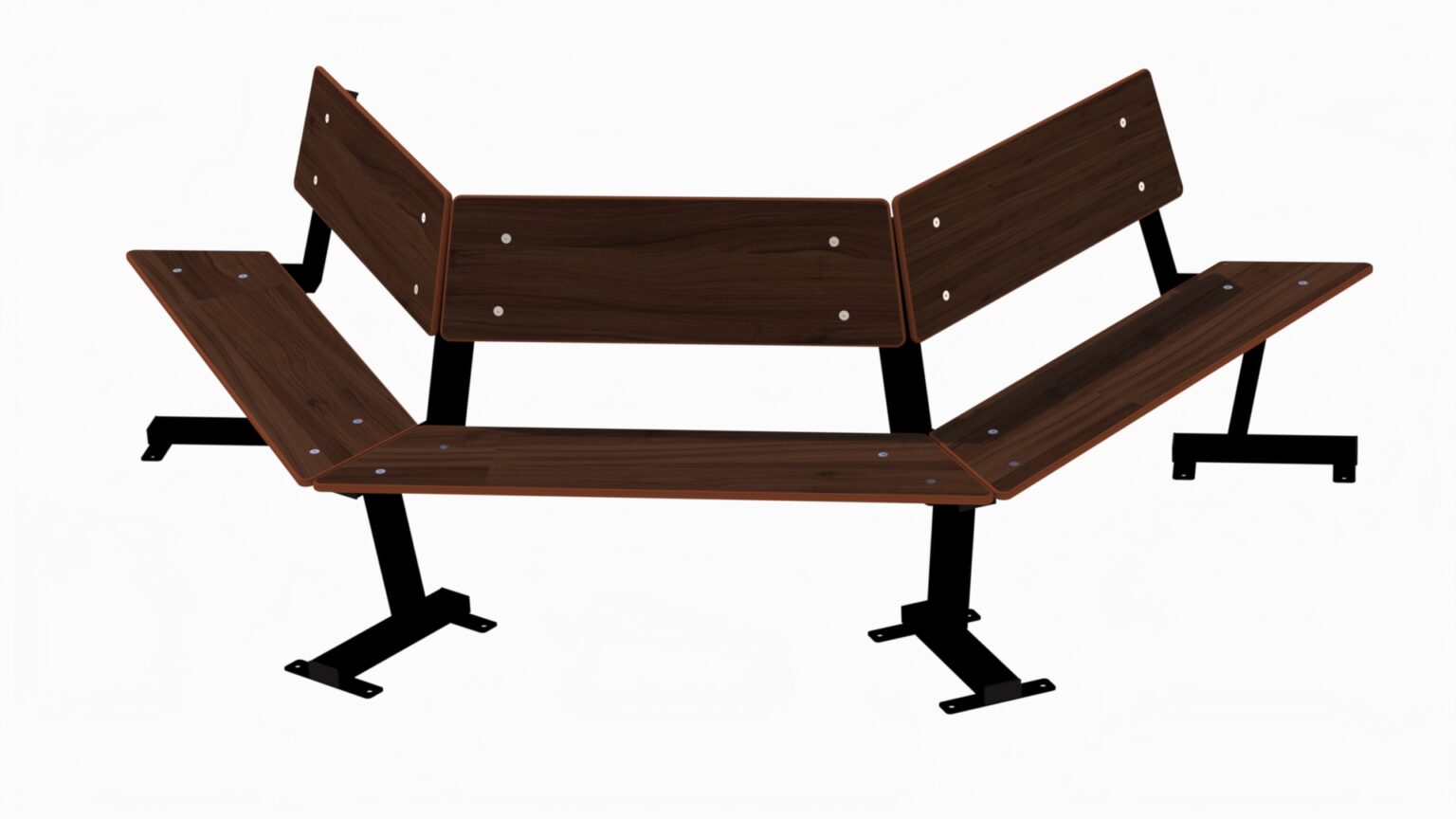 81 200 457 Camera Camera Park - Sekskant benk halv med rygg