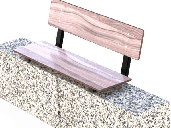 81 200 497 Camera Right Park - Benk med rygg