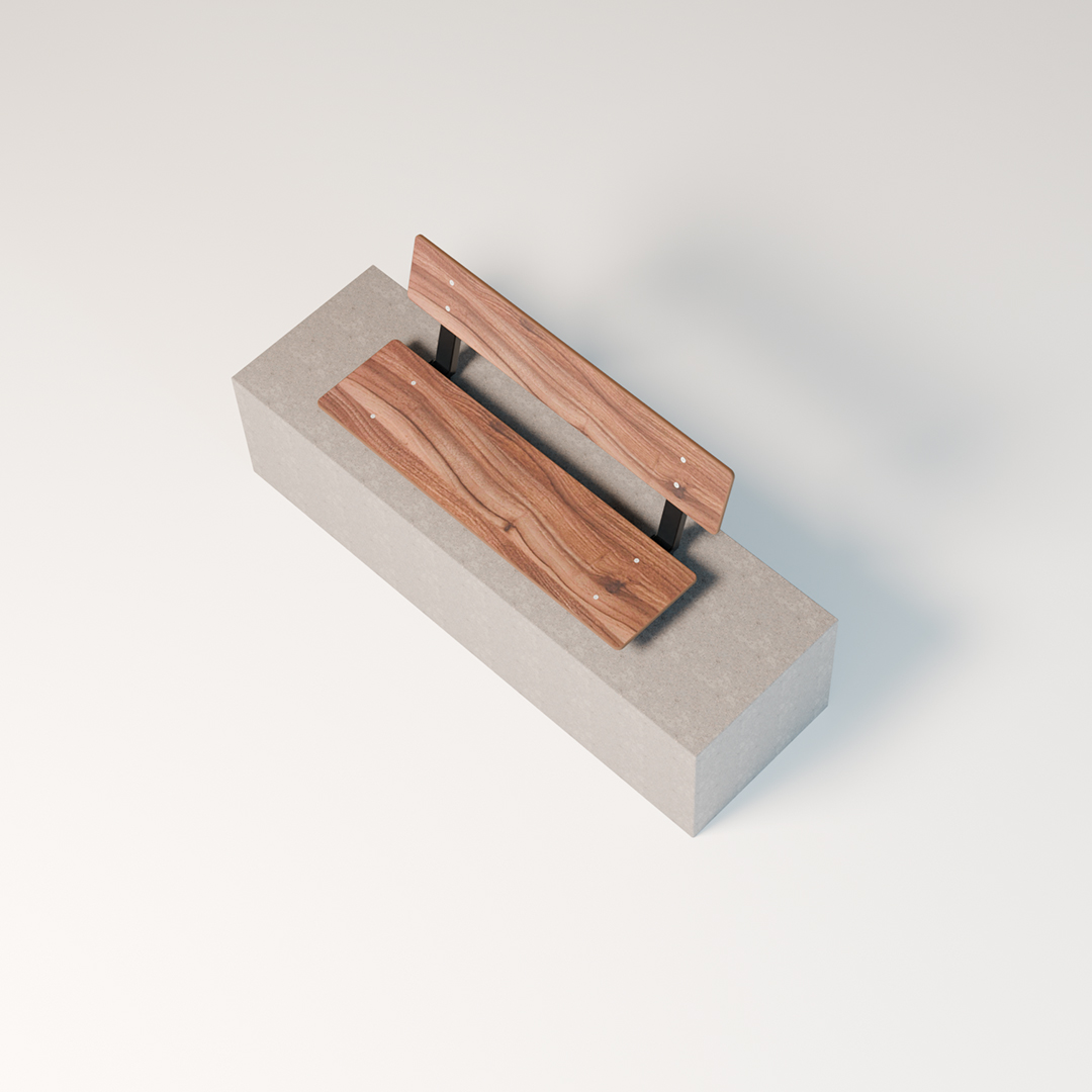 Park - Benk med rygg