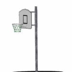 71-862-060_View 1 Basketballstativ med kurv og wirenett, frittstående, regulerbar