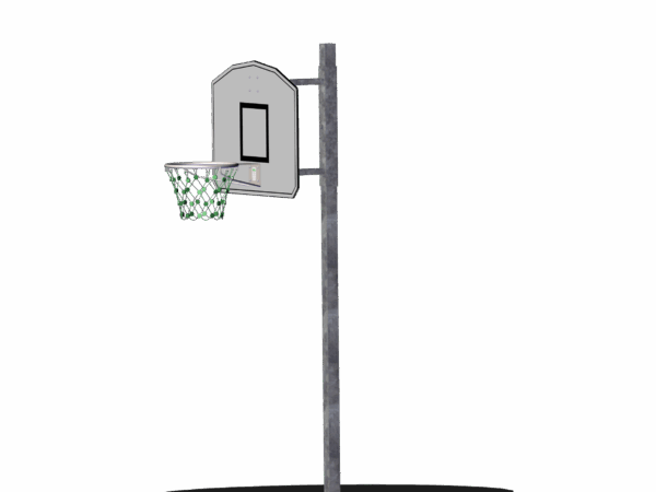 Basketballstativ med kurv og wirenett, frittstående, regulerbar